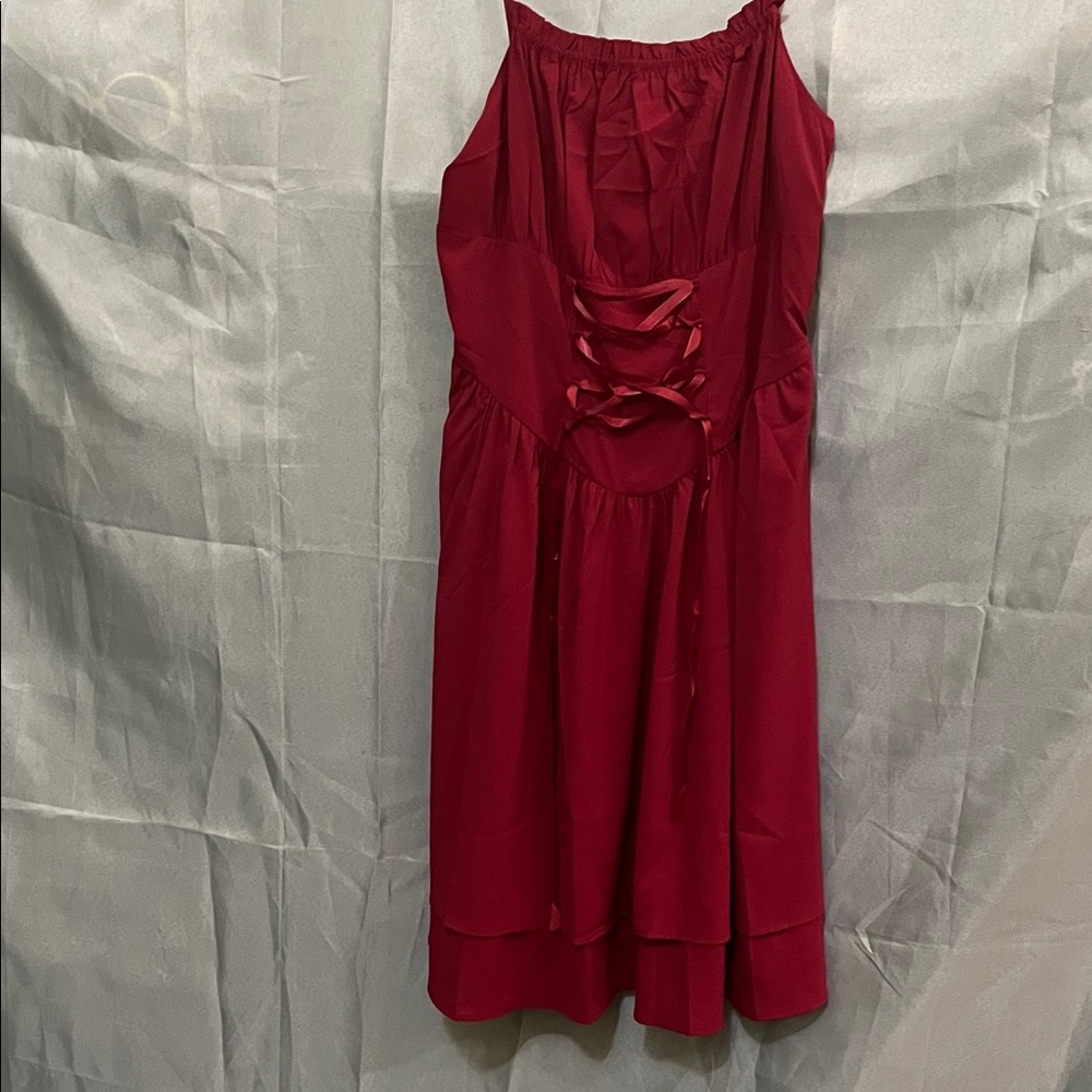 Elegant Red Sleeveless Dress